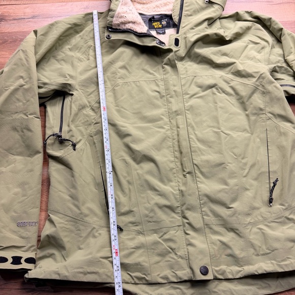 Mountain Hardwear Goretex Jacket Womens Size L/G Green Parka Hood - Picture 3 of 10